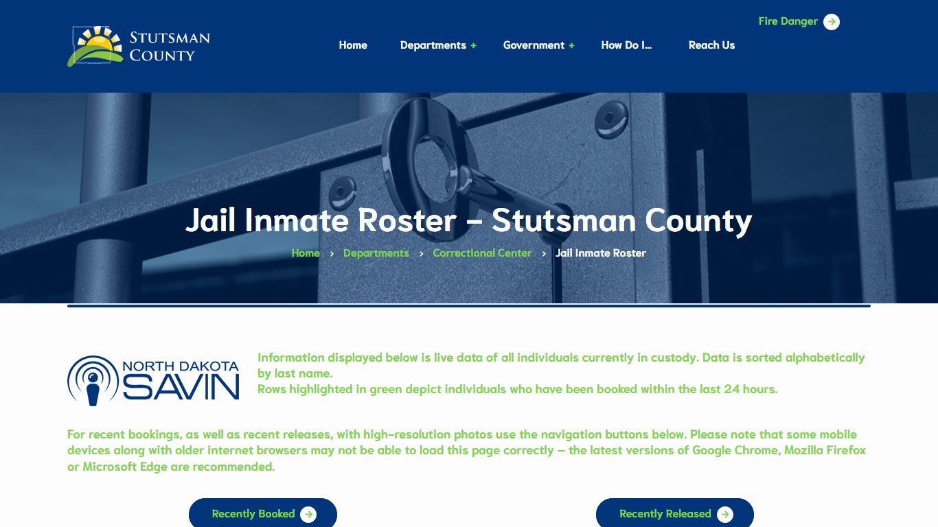 Jail Inmate Roster - Stutsman County